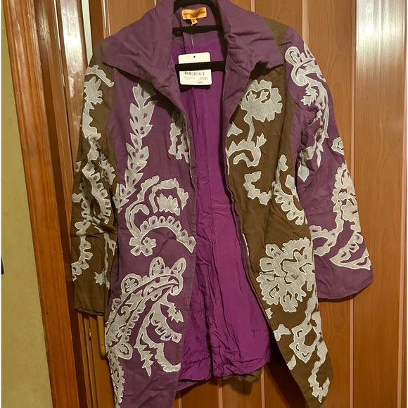 Roberta Freyman Purple and brown jacket/coat. Stunning size small NWT - Picture 6 of 8